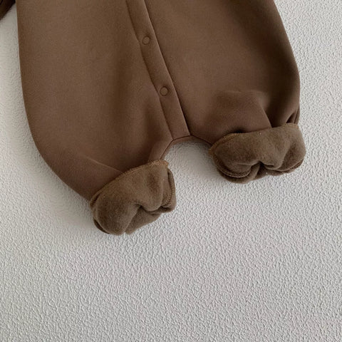 Baby Bear Hooded Fleece Romper