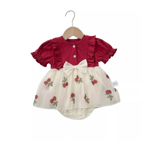 Baby Girl Cherry Ruffle Dress