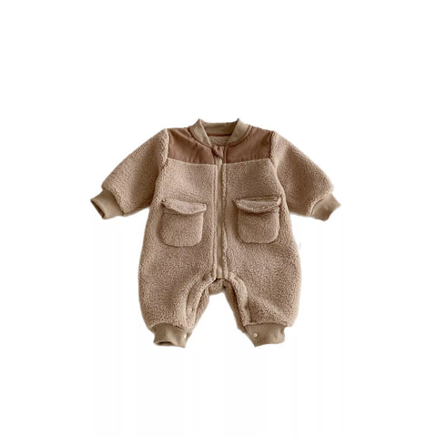 Baby Boy Sherpa Aviator Style Romper
