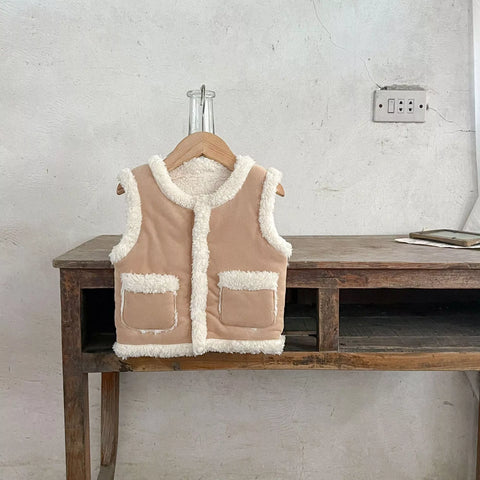 Baby Sherpa Lined Suede Vest