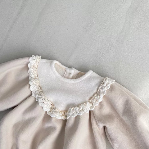 Baby Girl Bubble V Bib Bodysuit