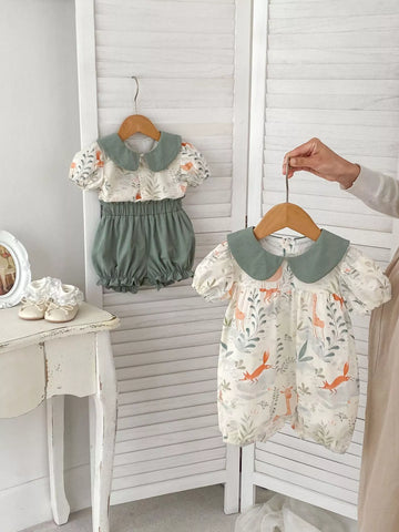Baby Girl Little Fox Romper