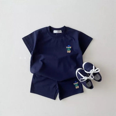2 Pc Baby LA Bear Tee & Shorts Set