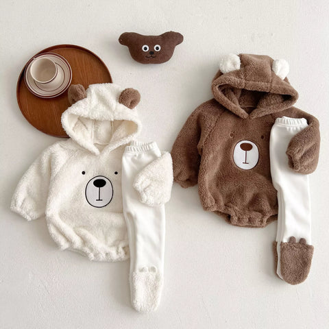 Baby Bear Hooded Fleece Bodysuit
