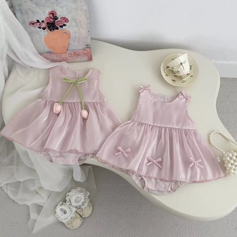 Baby Girl Lavender Satin Tulip Dress