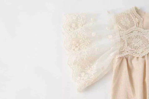 Baby Girl Crochet Lace Winged Bodysuit