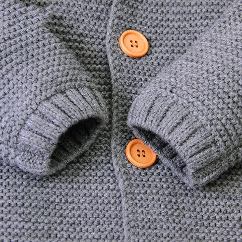 Baby Knit Button Up Bear Romper