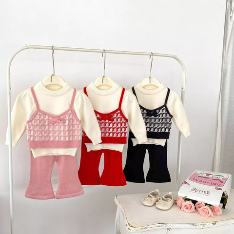 2 Pc Baby Girl Cami Overlay Shirt w/ Pants Set