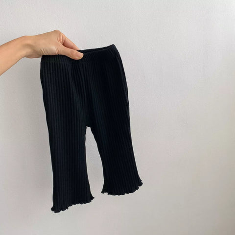 2 Pc Baby Girl Ribbed Knit Cardigan & Flare Pants Set