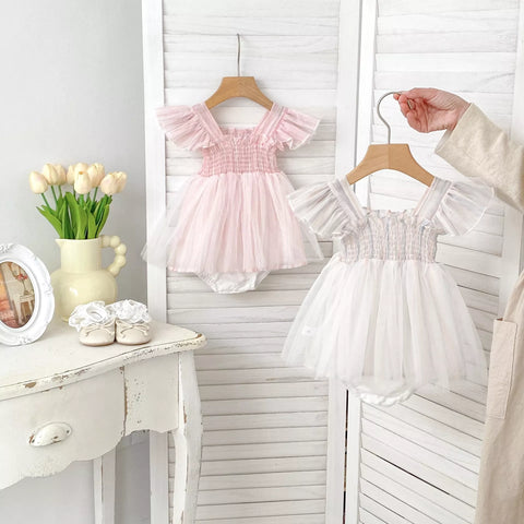 Baby Girl Vertical Stripes Smocked Dress