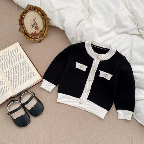 2 Pc Baby Girl Colorblock Chic Cardigan & Bodysuit Set