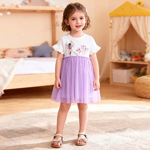 Girls Mesh Ballerina T-shirt Dress