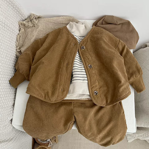 Unisex Boxy Corduroy Sherpa Lined Jacket