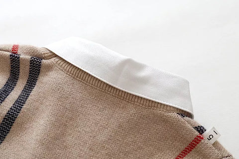 Boys Removable Collar Nova Check Sweater