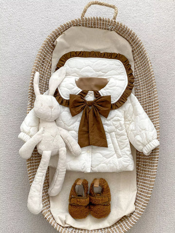 Baby Girl Heart Padded Bow Coat