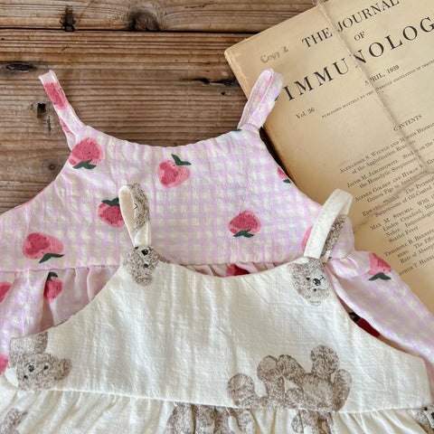 2 Pc Baby Girl Cotton Cami Print & Shorts Set