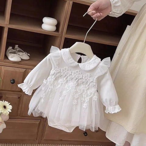 Baby Girl Flower Pattern Tulle Dress