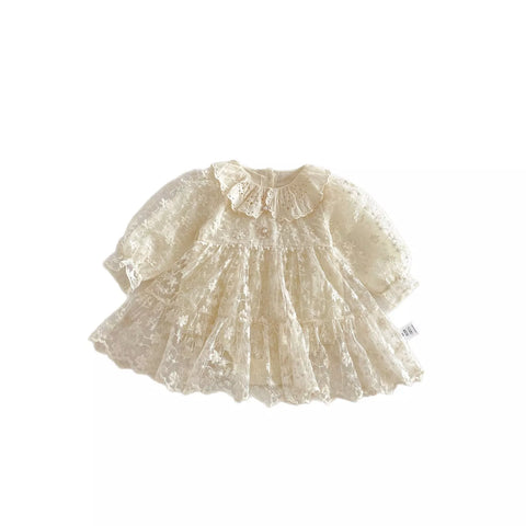 Baby Girl Flower Embroidery Lace Dress