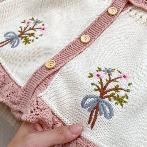 Baby Girl Darling Bouquet Knit Sweater