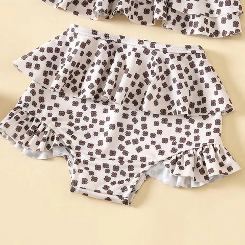 2 Pc Baby Girl Four Clover Print Ruffle Cami Set