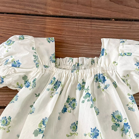 Baby Girl Blue Floral Bodysuit Set