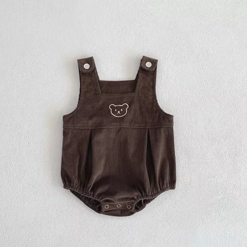 2 Pc Baby Boy Stripe Shirt Corduroy Bodysuit Set