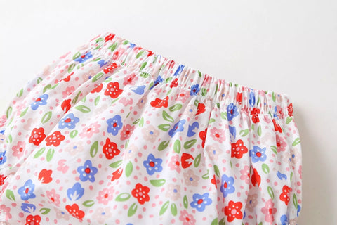 3 Pc Baby Girl Summer Floral Shirt & Shorts Set