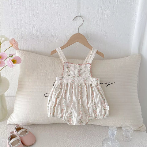 Baby Girls Vintage Flora Vine Overall Bodysuit