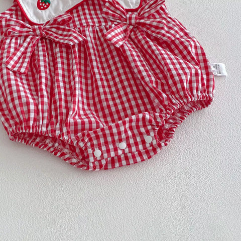 Baby Girl Strawberry Gingham Bodysuit