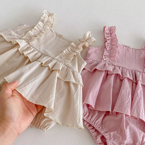 Baby Girl Cotton Ruffle Layered Bodysuit