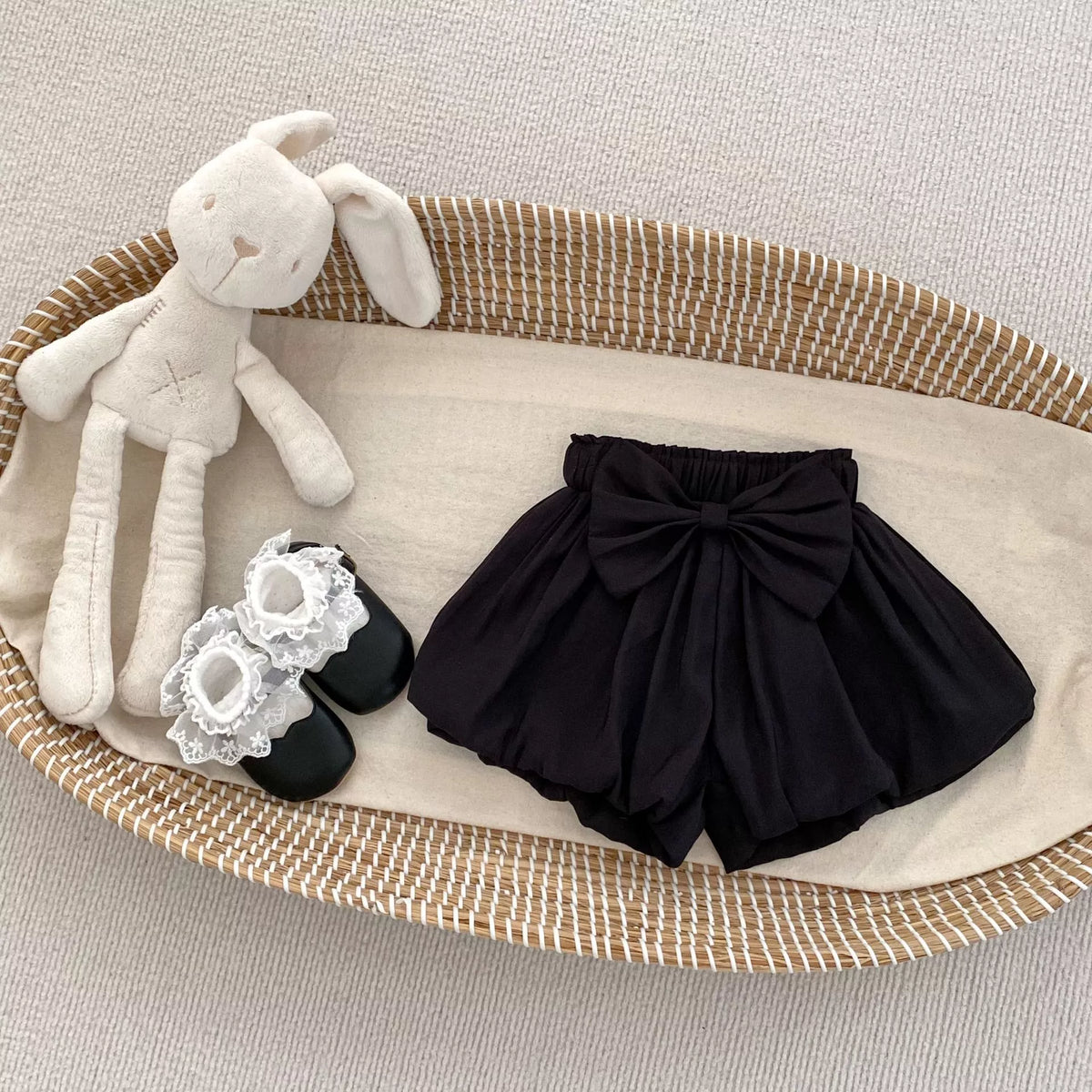 2 Pc Baby Girl Bow Print Cami & Bloomer Shorts Set