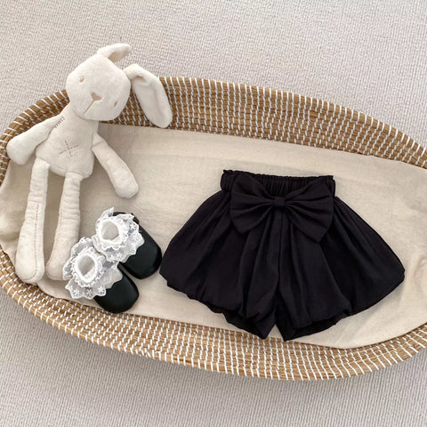 2 Pc Baby Girl Bow Print Cami & Bloomer Shorts Set