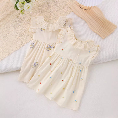 Girls Flower Embroidery Dress