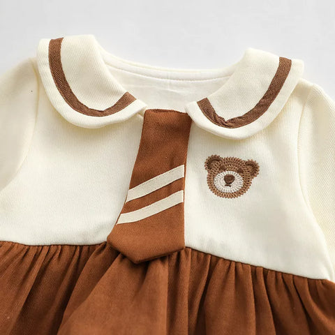 Baby Girl Boy Uniform Style Bear Bodysuit Romper