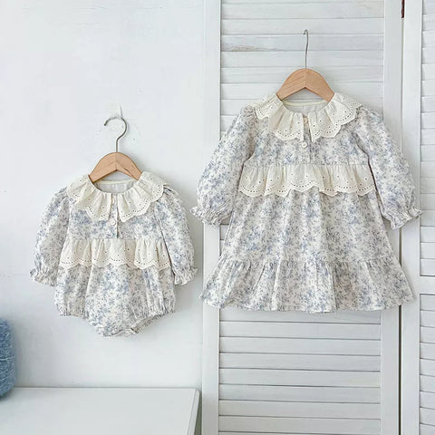 Girls French Style Lace Collar Bodysuit or Dress