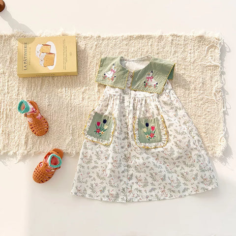 Girls Vintage Mother Goose Dress