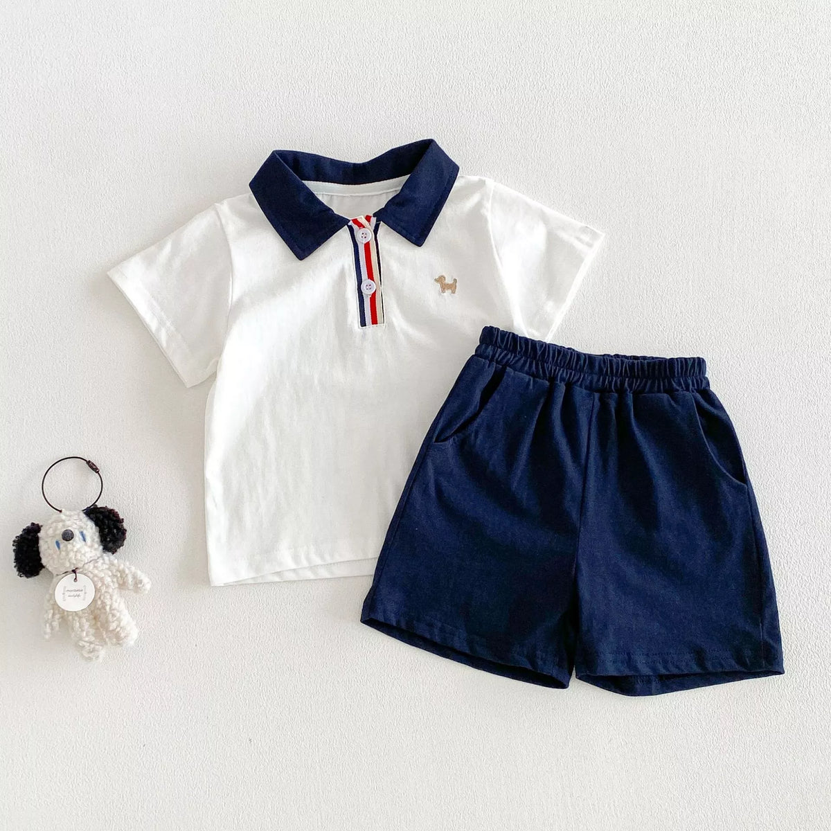 2 Pc Baby Boy Preppy Polo & Shorts Set