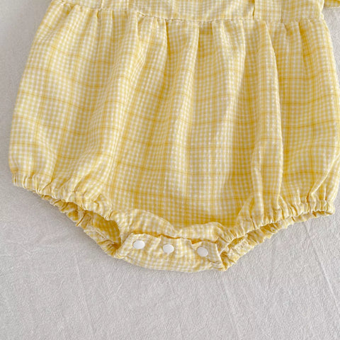 Girls Square Neck Plaid Bodysuit Or Dress