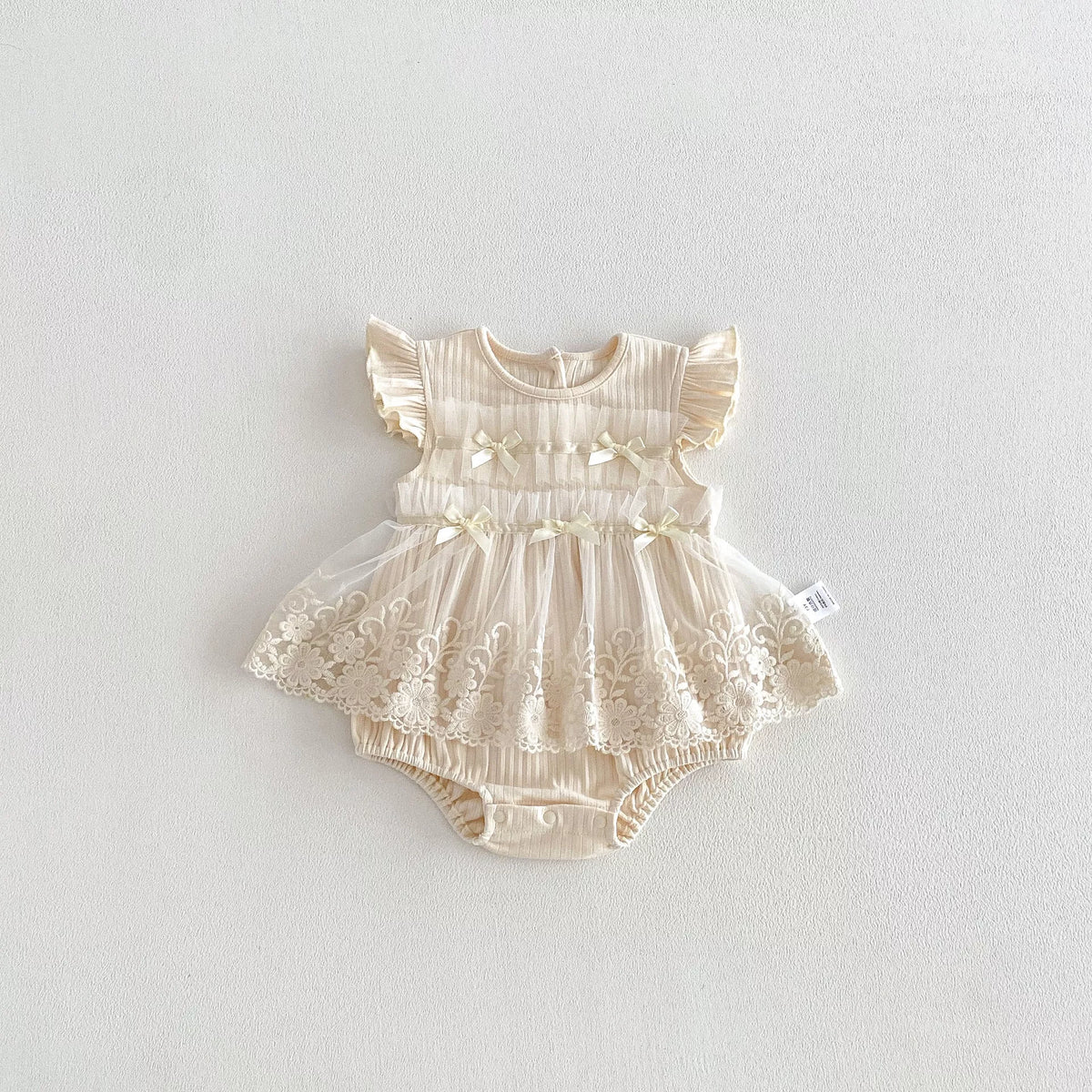 Baby Girl Bow Lace Skirt Bodysuit Dress