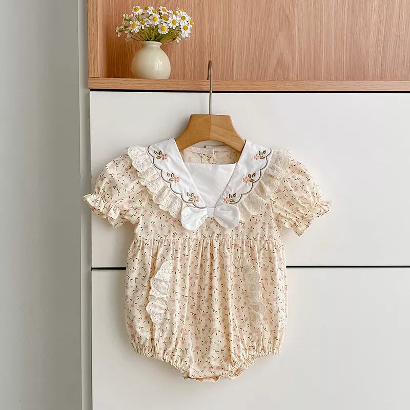 Girls Sailor Collar Style Vintage Bodysuit or Dress