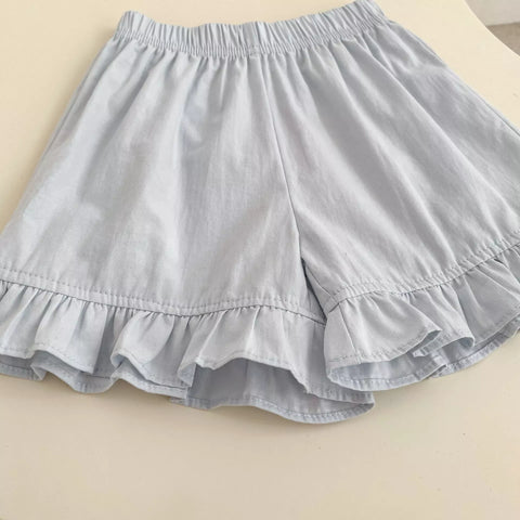 2 pc Girls Ruffle Dots Shorts & Shorts Set