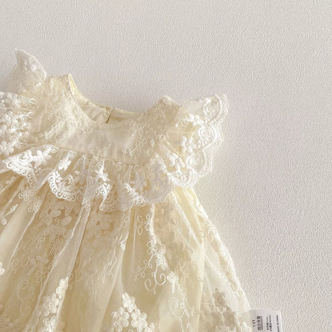 Baby Girl Scallop Lace Bodysuit Dress