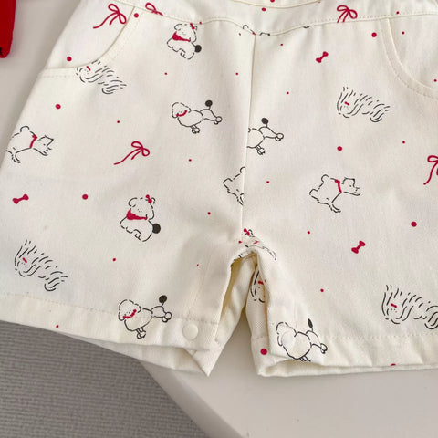 2 pc Unisex Kids French Poodle Tank & Overalls Set