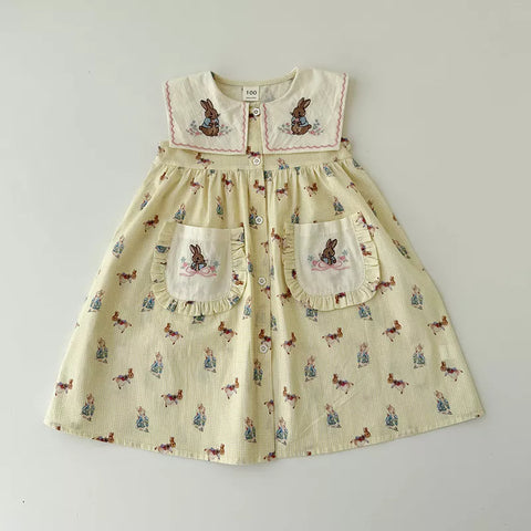 Girls Bunny Vintage Style Dress