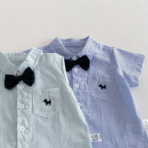 2 Pc Boys Bow Tie Shirt & Short Set