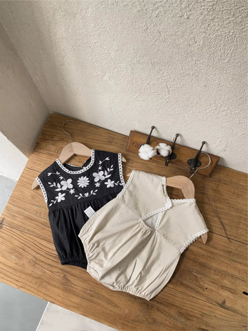 Baby Girl Vintage Embroidered Bodysuit
