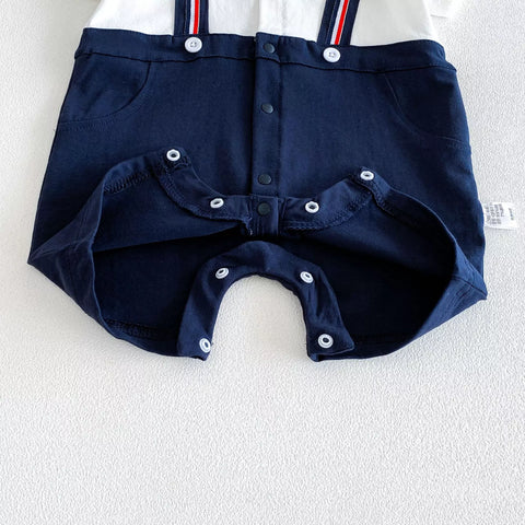2 in 1  Baby Boy Suspender Overall Romper