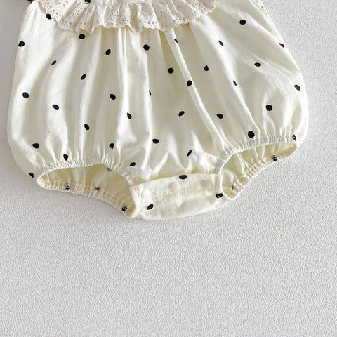 Baby Girl Polka Dot Ruffle Bib Bodysuit