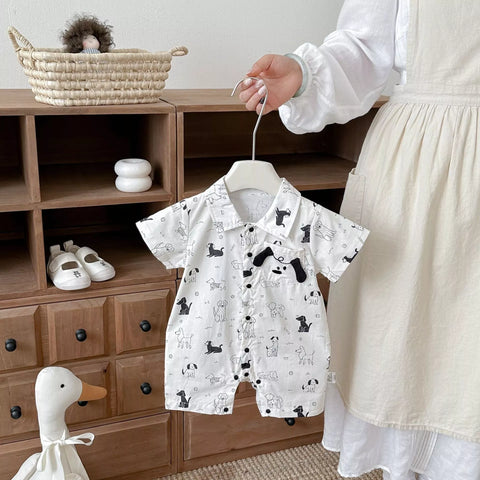 Baby Boy Doggy Print Romper