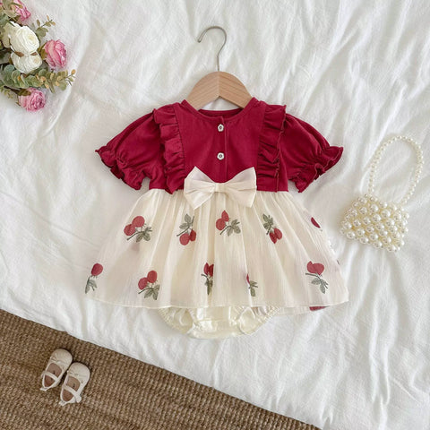 Baby Girl Cherry Ruffle Dress